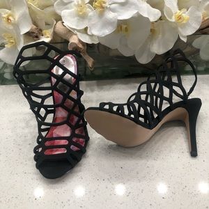 Madden Girl black cage heels. NWOB. Size 8.5